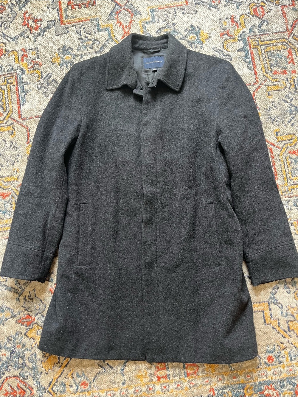 Banana Republic Black Wool Pea Coat